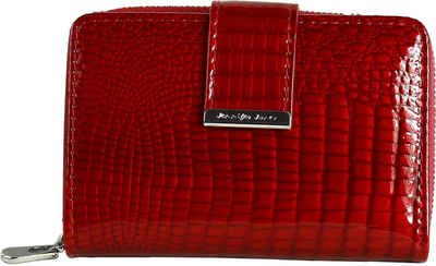Jennifer Jones Geldbörse Jennifer Jones Damen Börse RFID Blocker (Portemonnaie), Damen Portemonnaie Echtleder Größe ca. 12cm, rot