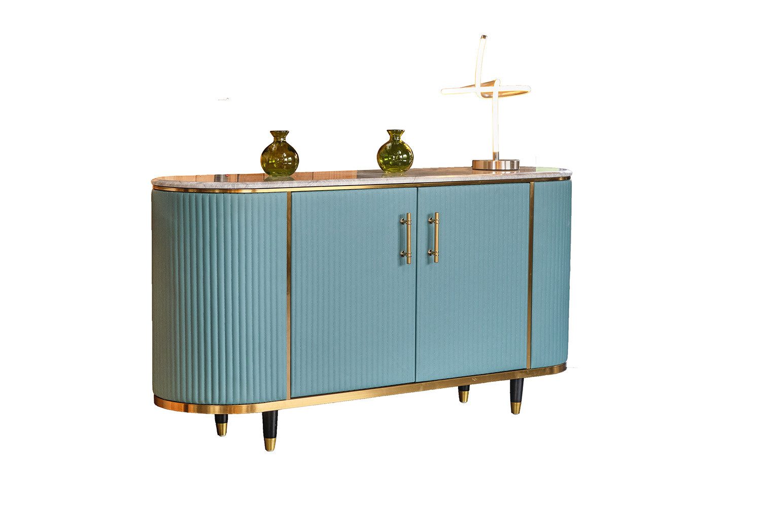 KAWOLA Sideboard MARIA, Marmorplatte Kunstleder verschiedene günstig online kaufen