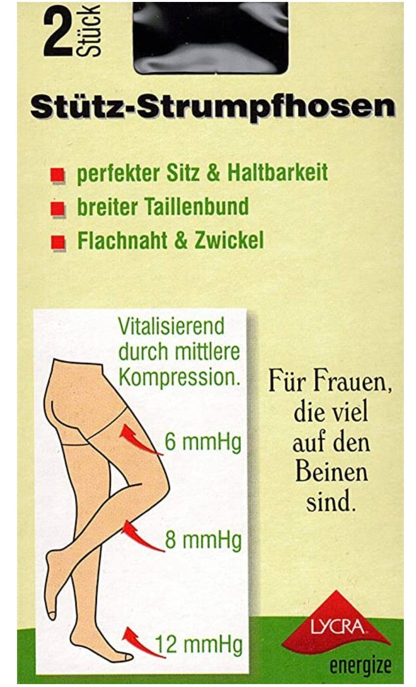 Cocain underwear Stützstrumpfhose 2 Stück Stützstrumpfhose 40 DEN Kompression Strumpfhosen mit Zwickel 40 DEN Flachnaht und Zwickel – Bild 2 von 4