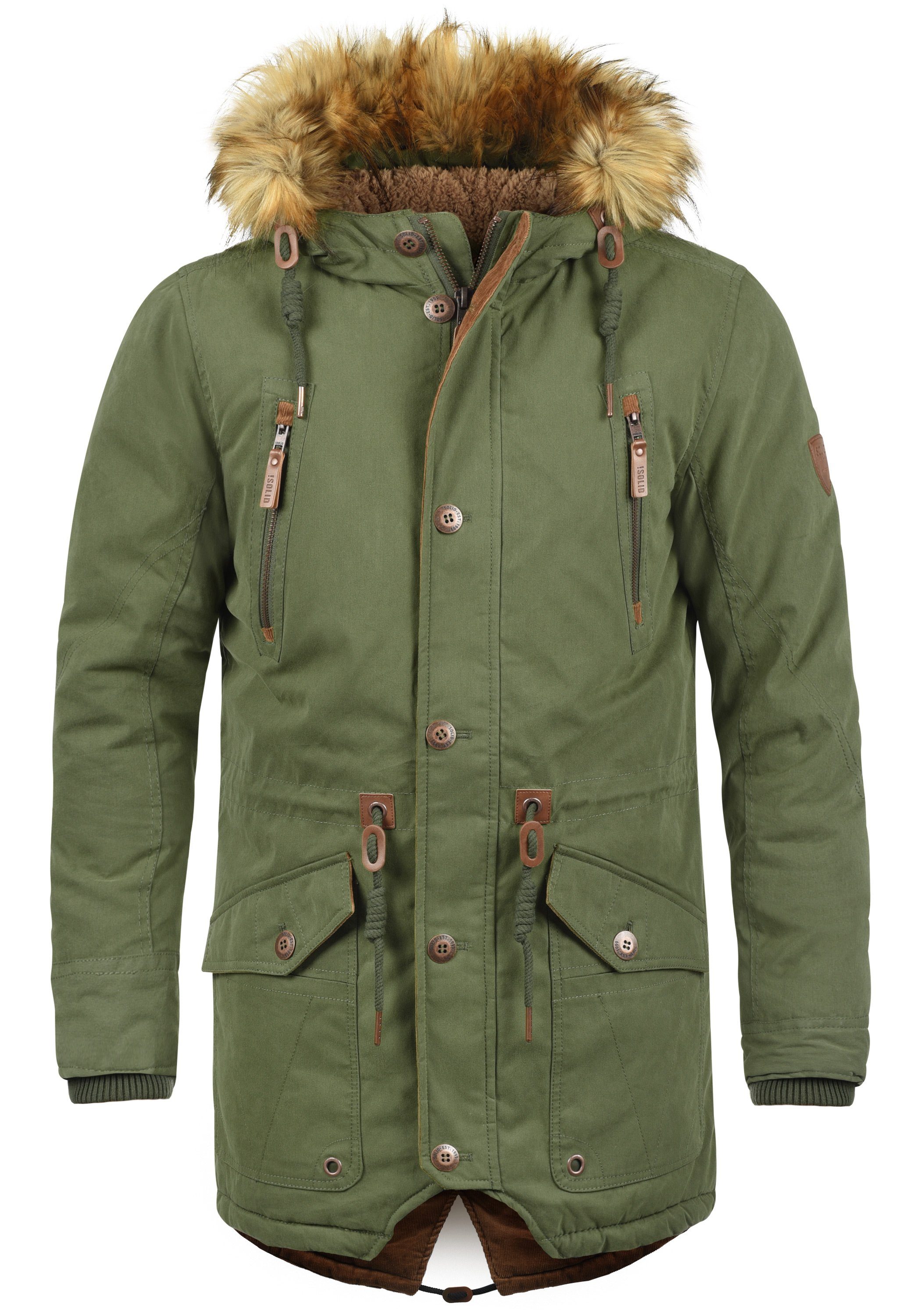 !Solid Parka SDVidage warme Jacke mit abnehmbarem Kunstfellkragen