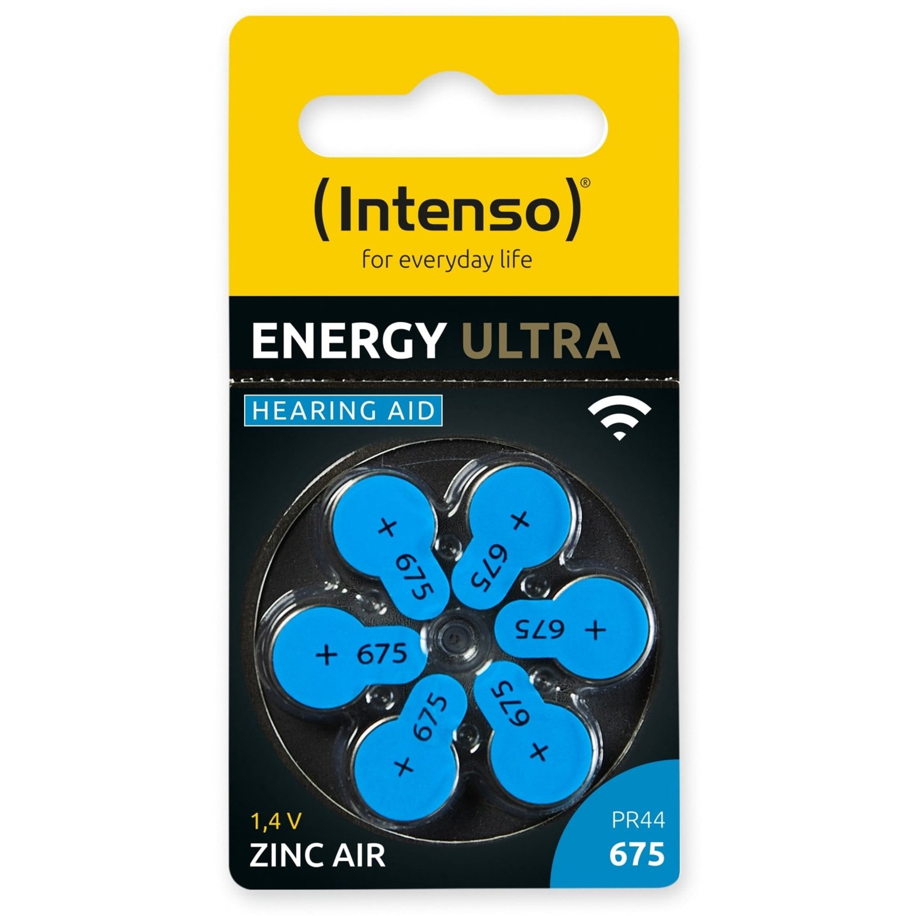Intenso INTENSO Hörgeräte-Batterie Energy Ultra A 675, 6 Stück, blau Knopfzelle