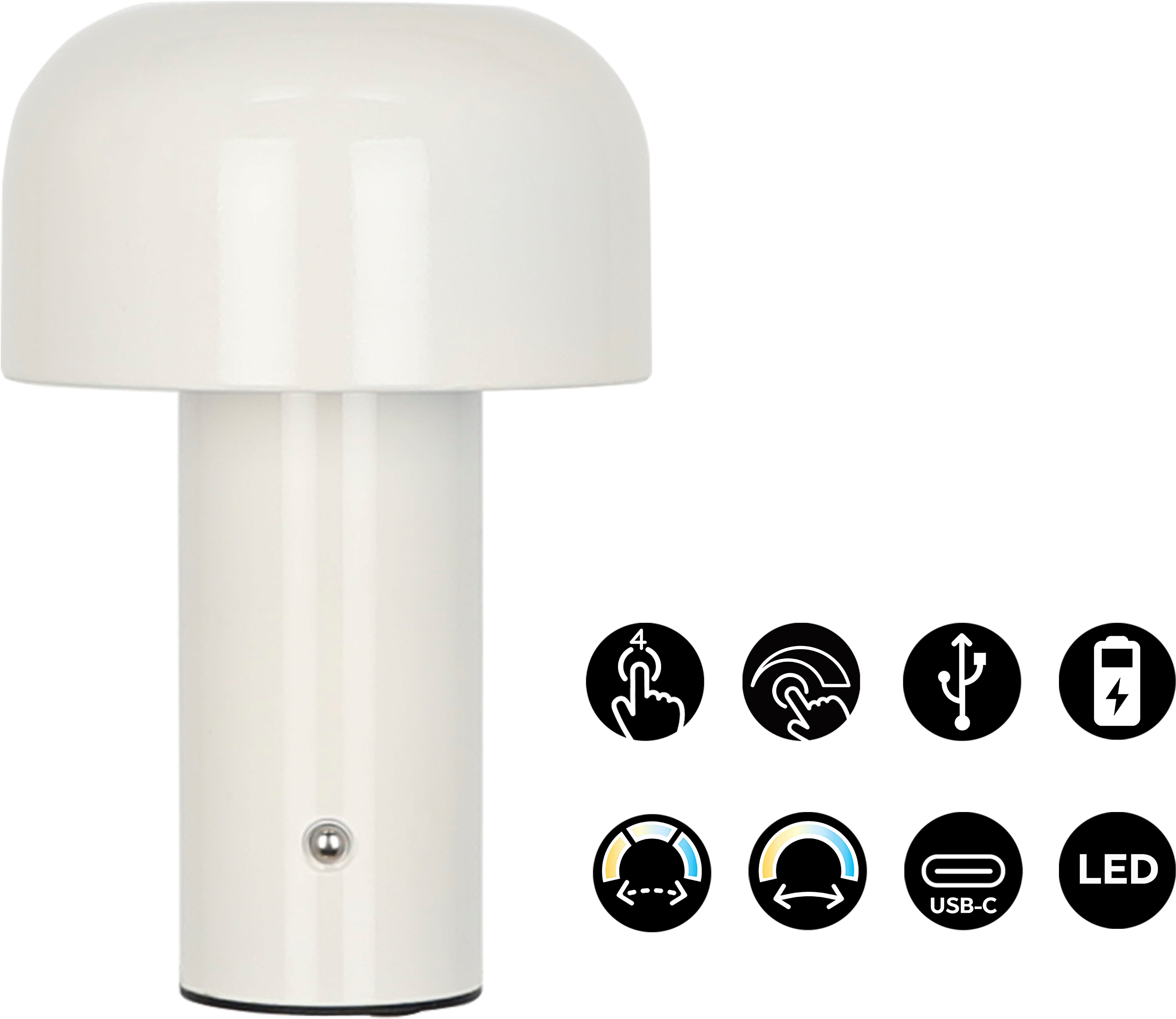 OTTO home LED Tischleuchte Ronno, USB-Ladefunktion, LED fest integriert, wa günstig online kaufen