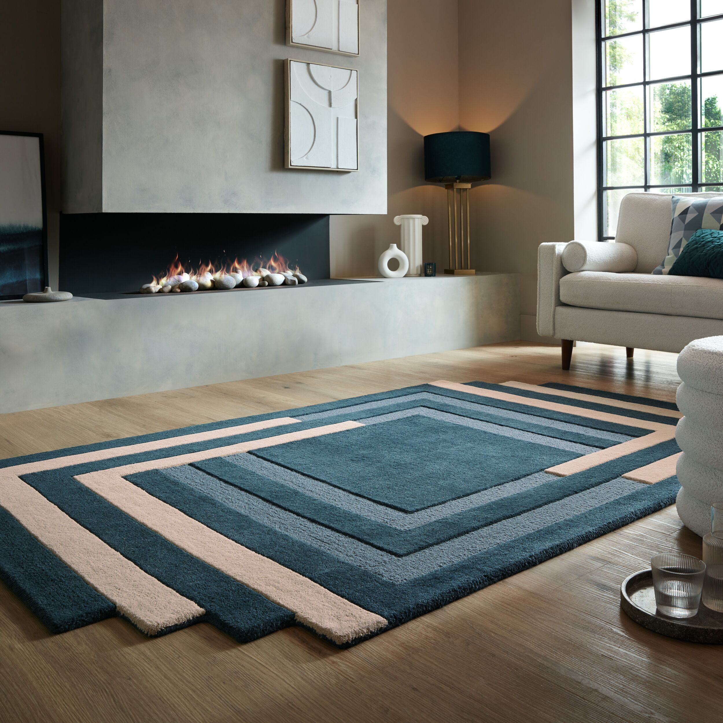 FLAIR RUGS Wollteppich Labyrinth Shaped, rechteckig, Höhe: 10 mm, Schall- und Wärmedämmung