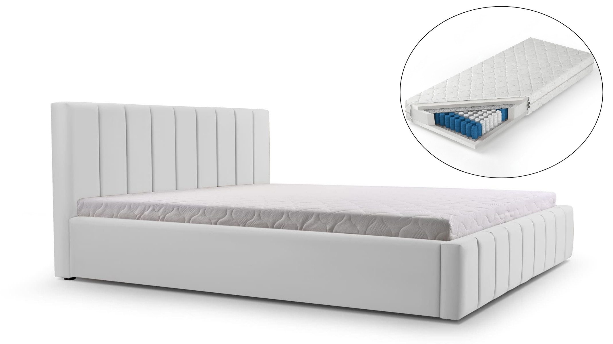 MOEBLO Polsterbett Bett 01 mit Matratze günstig online kaufen
