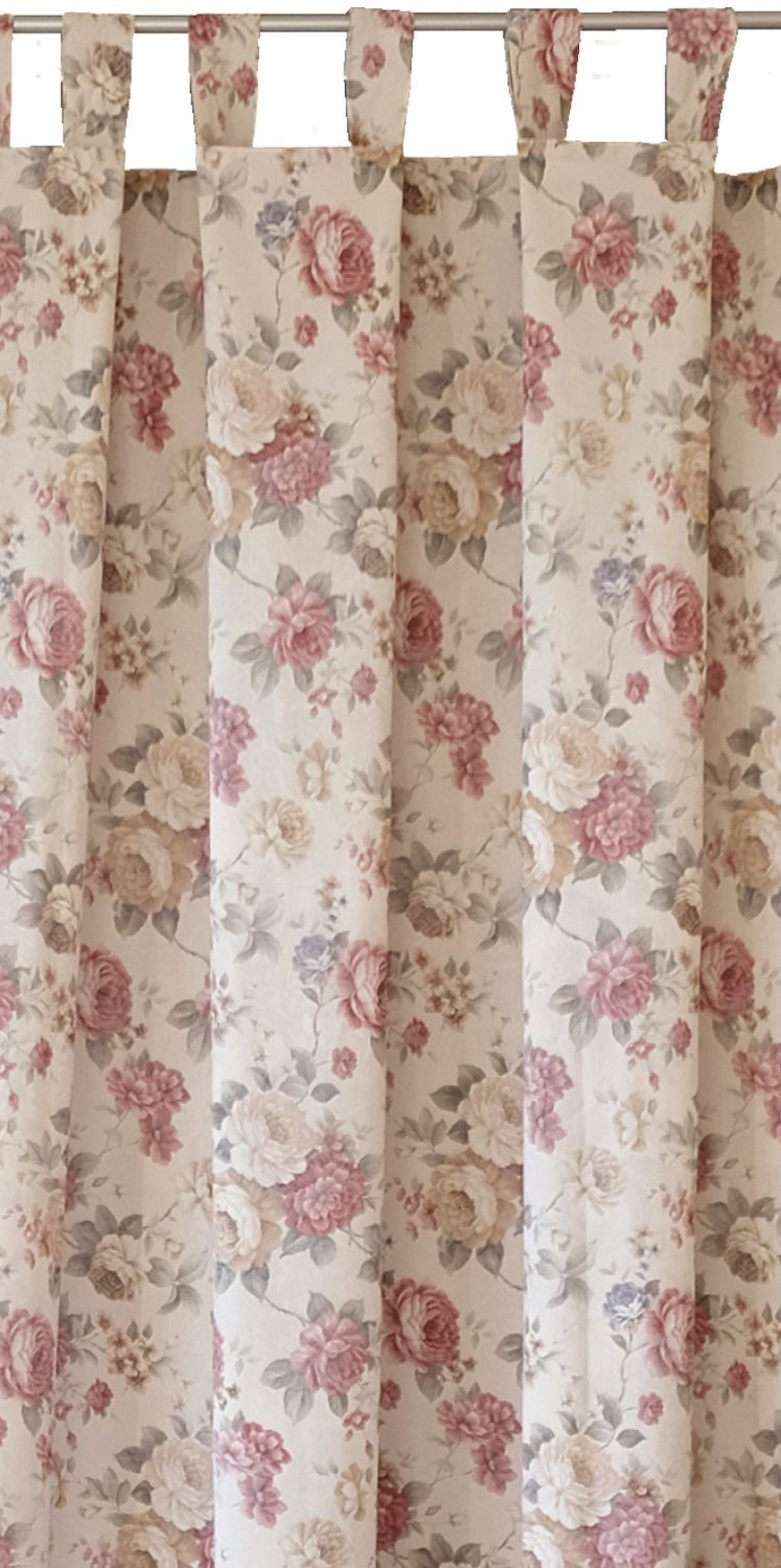 texpot Vorhang Schlaufenschal Druckmotiv Rosen Gardine, günstig online kaufen