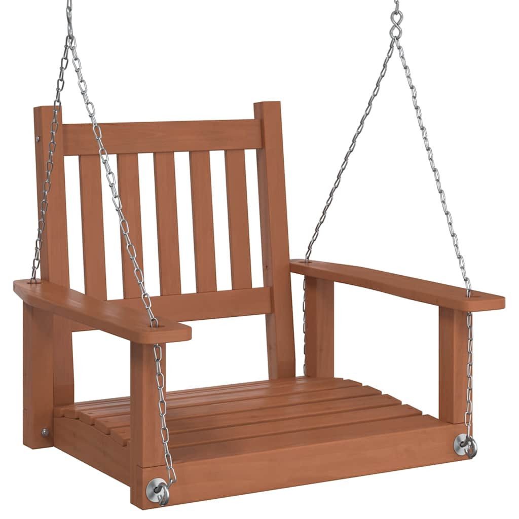 vidaXL Hollywoodschaukel Garten-Hängestuhl mit Metallketten Braun Massivholz Tanne, 1 tlg.