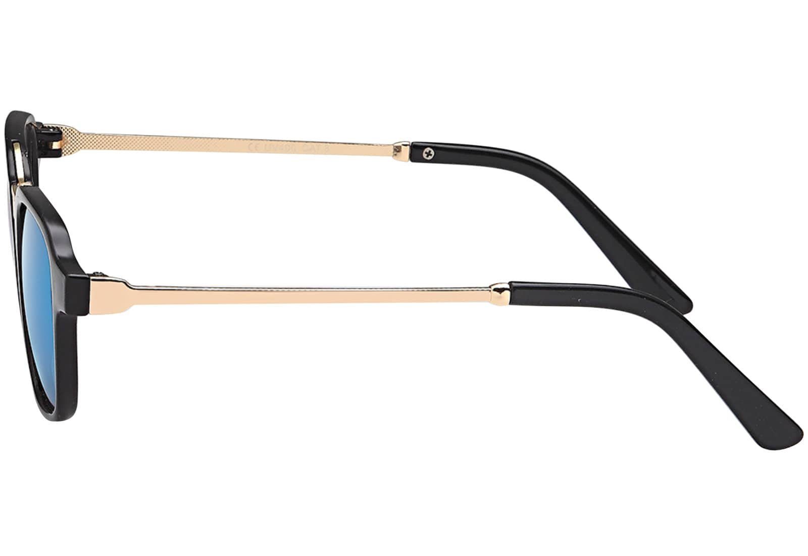 Blau Zeitlos Linsen Gold (1-St) Sonnenbrille Retrosonnenbrille Metallrahmen BEZLIT mit mit schwarzen Moderne Eyewear