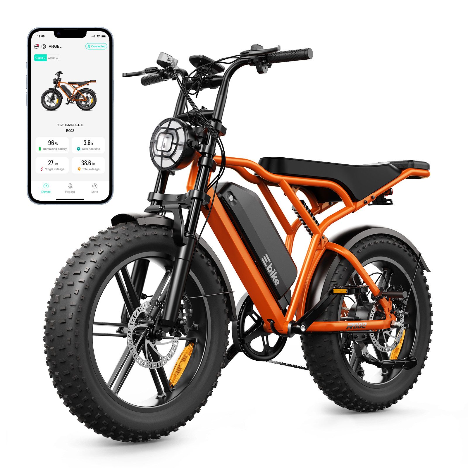 SISIGAD E-Bike Mountainbike 20'' Fat Tire 250W Motor, 48V 15Ah, herausnehmbarem Akku, fatbike, APP, Shimano, Heckmotor, 720 Wh, 7-Gang-Schaltung, 4 Fahrmodi, LCD-Display,Vollfederung,leistungsstark