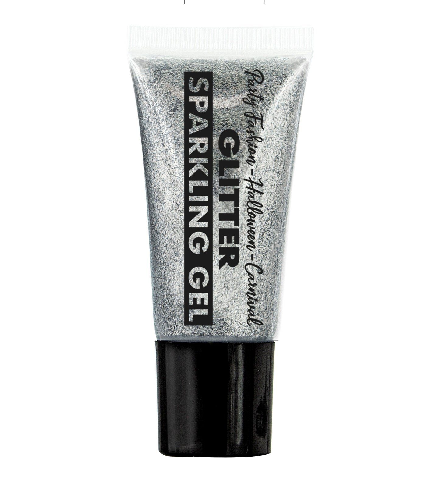 Theaterschminke Face&Body Glitter Make-up - Tube 25 ml, Silber