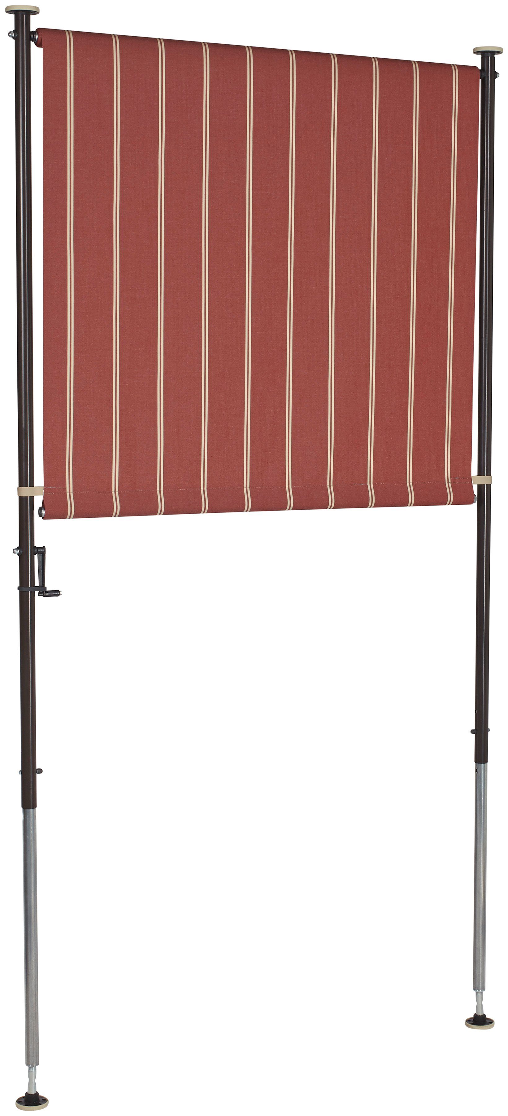 Angerer Freizeitmöbel Klemm-Senkrechtmarkise weinrot/weiß, BxH: 120x225 cm