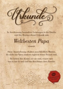 Soreso® Dekokissen Kissen + Urkunde Geschenk Papa zum Geburtstag Vatertag Weihnachten, Geburtstagsgeschenk Weihnachtsgeschenk Vatertagsgeschenk