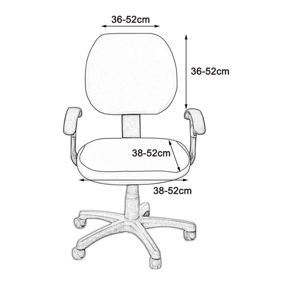 für waschbarer Bürostuhl, Juoungle Universal-Schonbezug, Stretch-Druck-Bezug Stuhlhusse