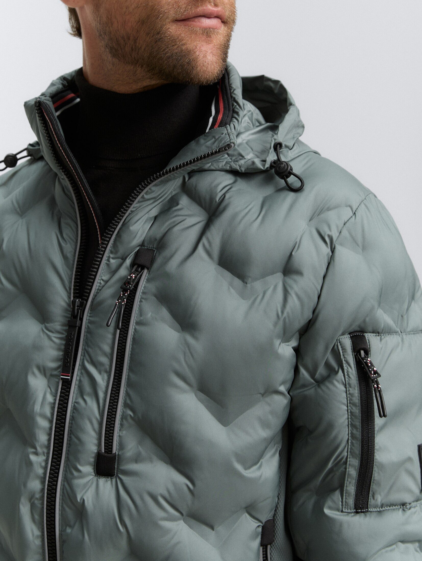 TOM TAILOR Outdoorjacke Jacken Hybrid Steppjacke mit verstaubarer Kapuze