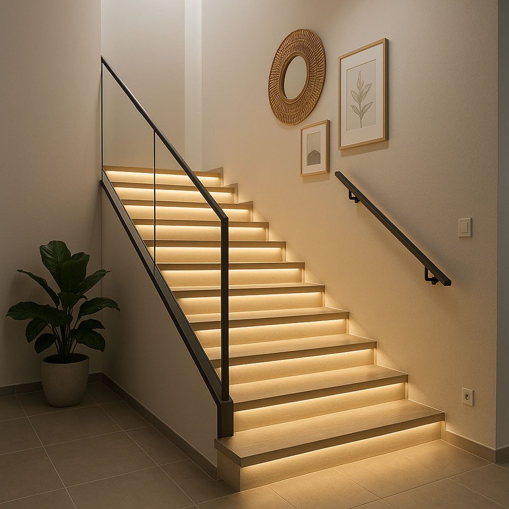 GLOBO LIGHTING Dekolicht, LED-Leuchtmittel fest verbaut, Neutralweiß, LED Strip Streifen Leiste USB 2x Licht-Band Treppen TV Hintergrund