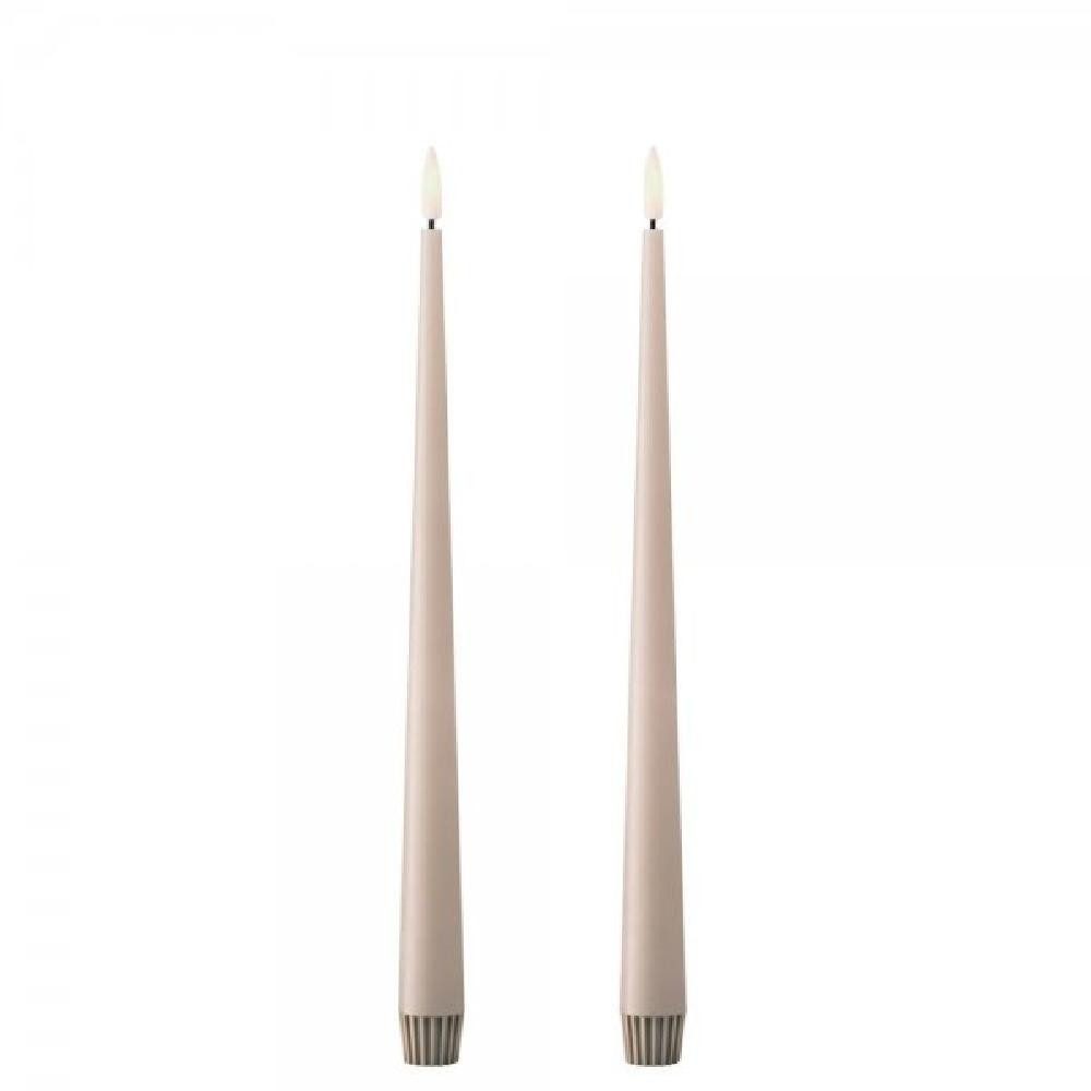 ester & erik Tafelkerze LED Spitzkerze Taper Candle Linen Grey (30cm) (2-te günstig online kaufen