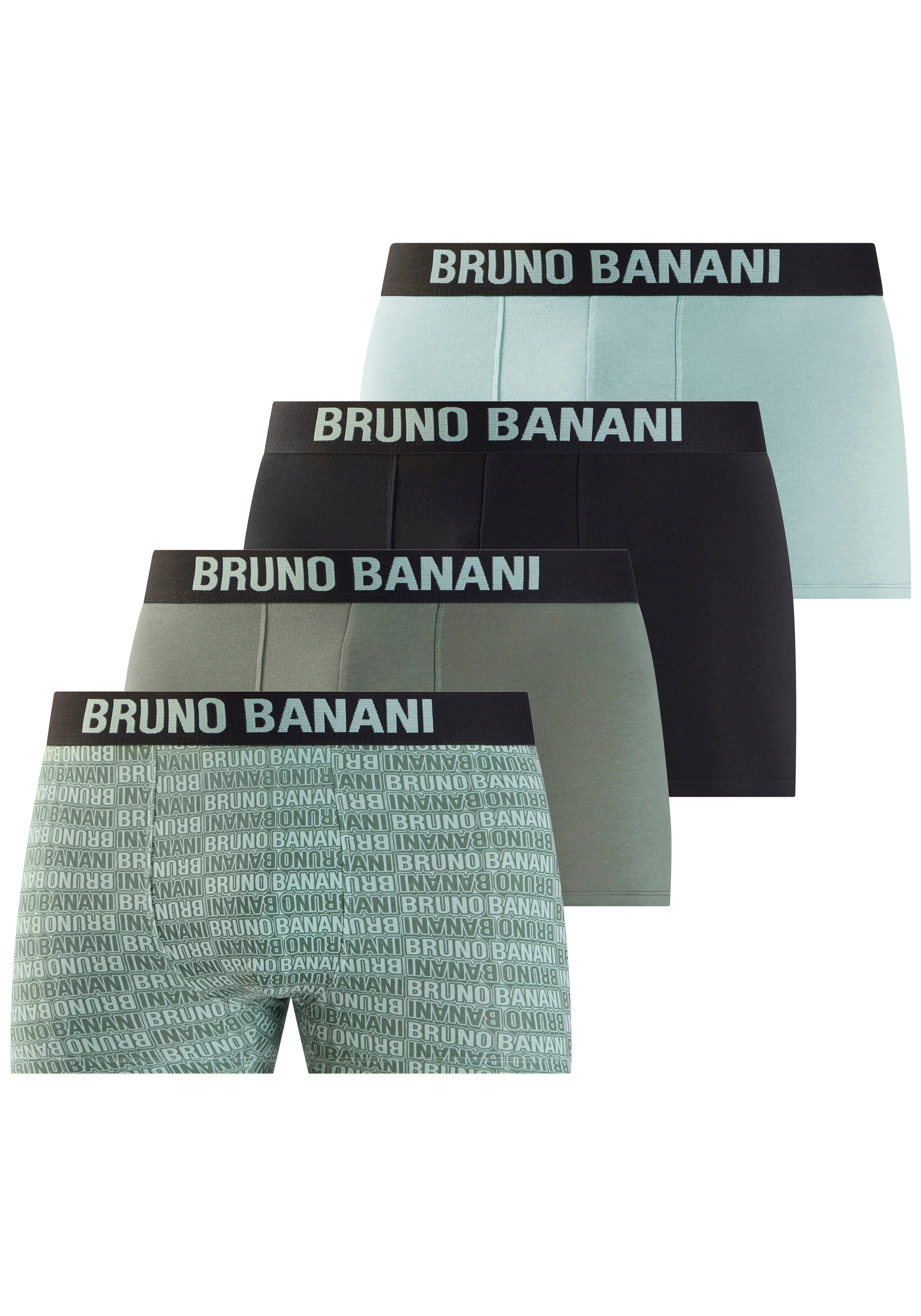 Bruno Banani Boxer Boxershorts für Herren (Packung, 4-St) Unterhosen mit Logobund