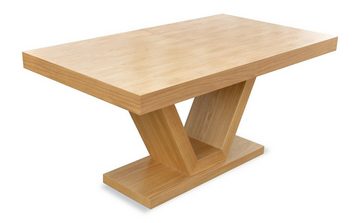 Beautysofa Sitzgruppe KLARA, (Eichenfurnier + Lack, modernes Set mit ausziehbare Tischplatte 160 - 210 cm), mit 4x gepolsterte Stühle mit Velourstoff