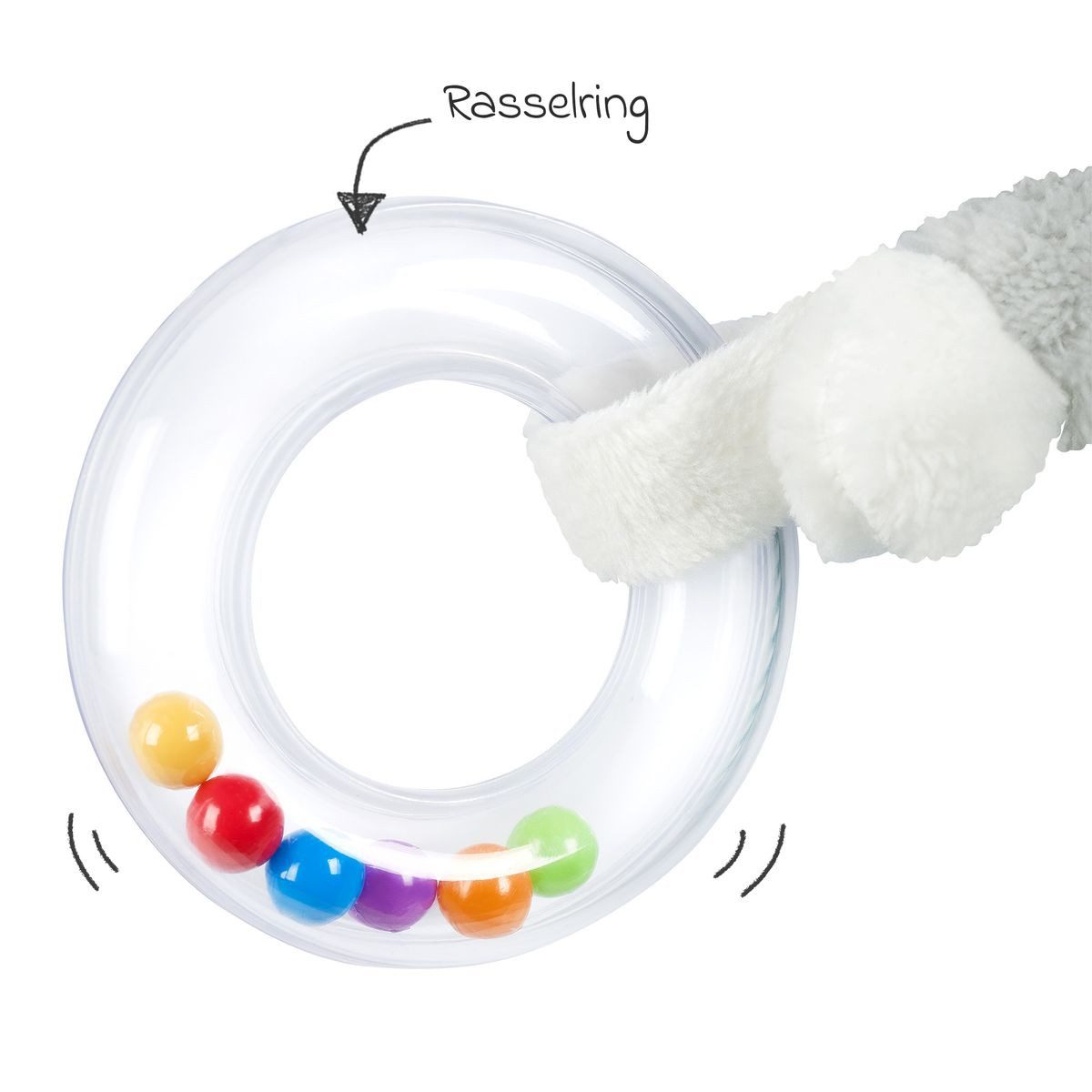 Fehn Greifspielzeug Eselchen, Activity Spielzeug Motorikspielzeug Spieltier Babyspielzeug ab Geburt