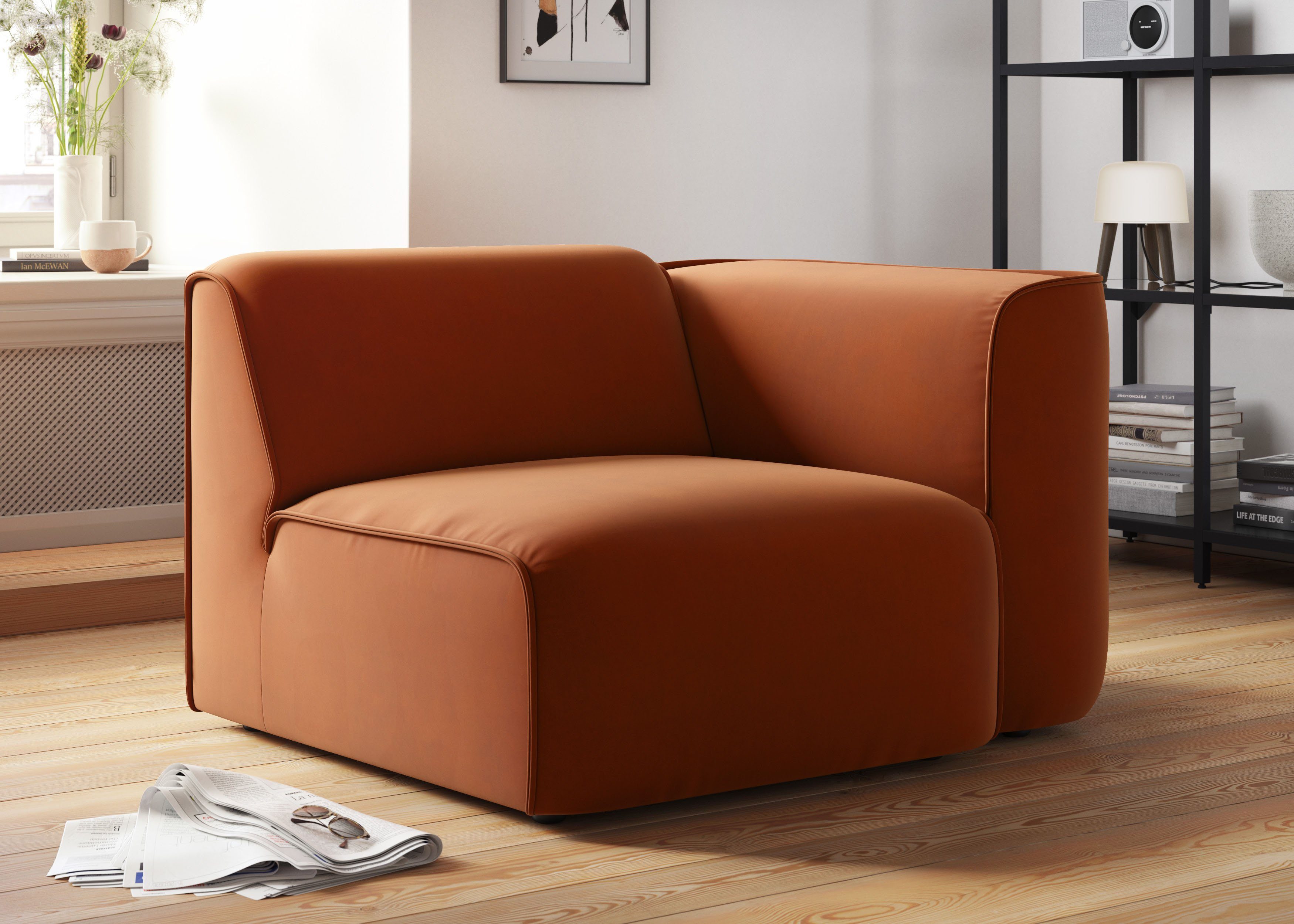 RAUM.ID Sessel "Merid Sofa-Eckelement, Maße B/T/H: 109/97/46 cm", als Modul günstig online kaufen
