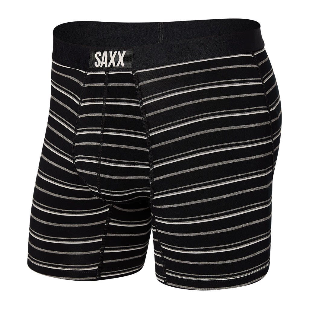SAXX Lange Unterhose Saxx M Black Kurze Unterhose Stripe Herren Boxer Brief Vibe Coast