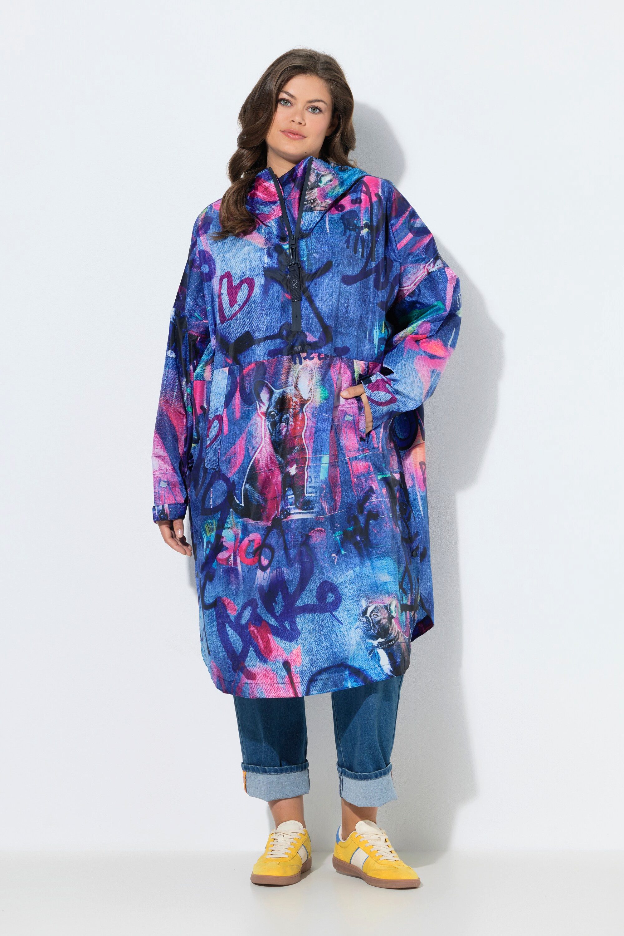Laurasøn Funktionsjacke Funktions-Regencape Unisex Print Kapuze