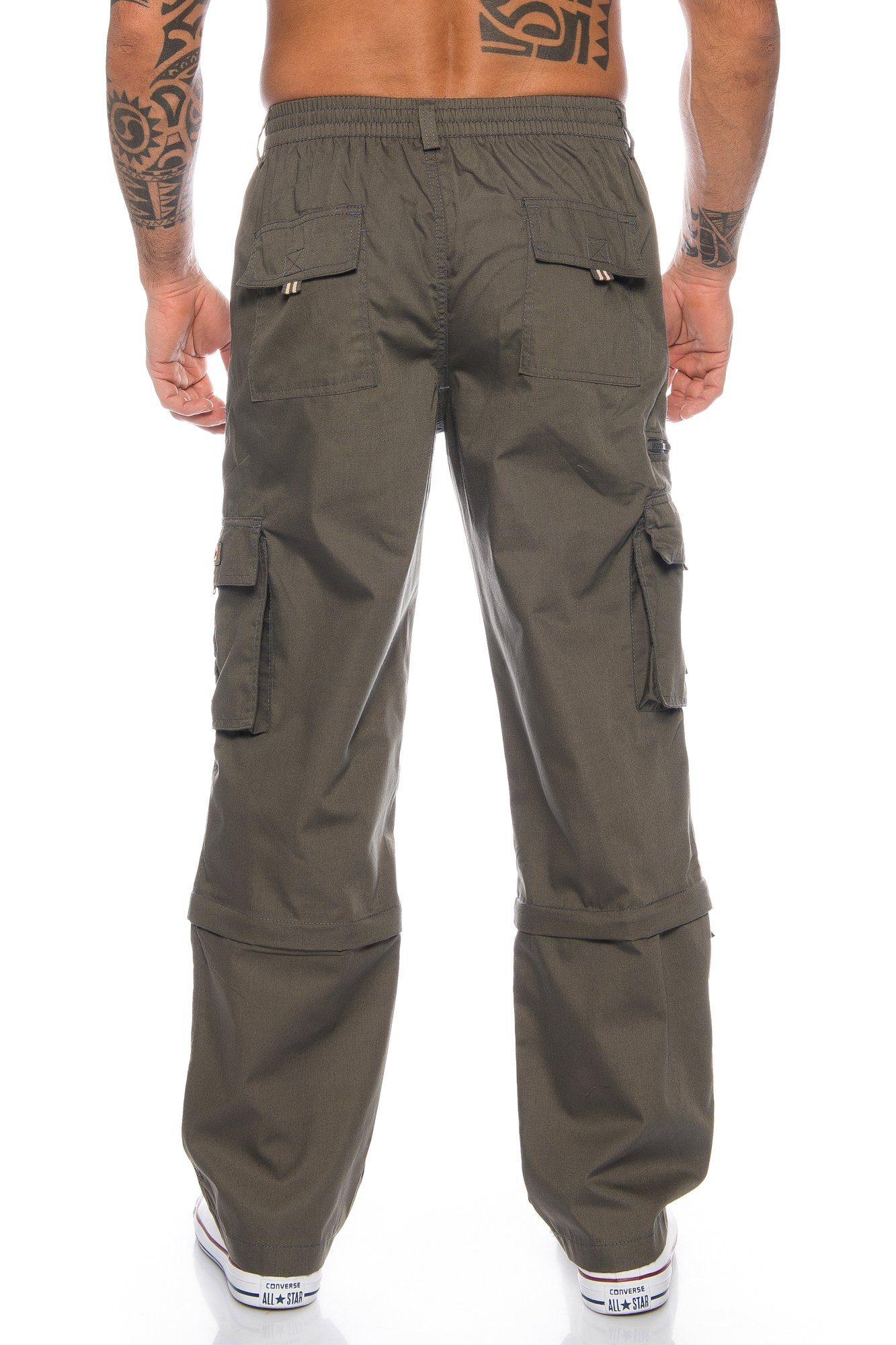 Grau Pants BENK Cargo Dehnbund Cargohose Arbeitshose Herren Cargo Cargohose Hose Unifarbe