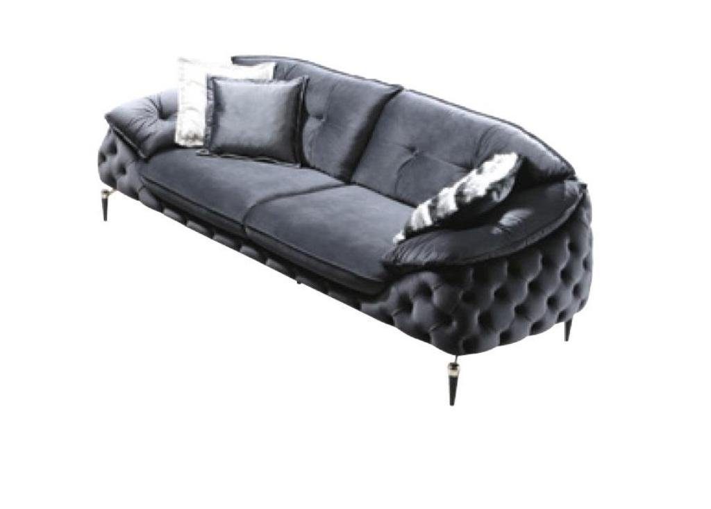 JVmoebel Sofa Chesterfield Dreisitzer Couch Polster Sofas Textil Leder Sofa, Made in Europe