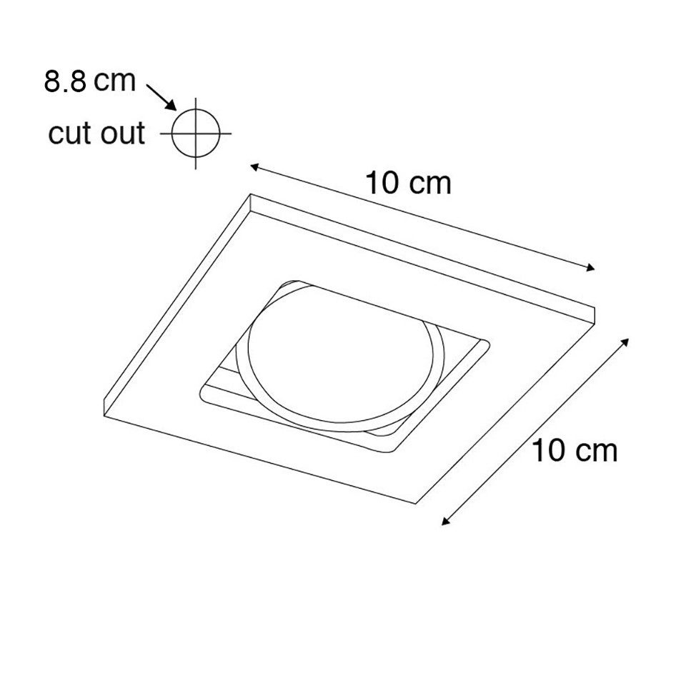 Qazqa LED Einbaustrahler Qure, QAZQA Einbau­leuchte, Schwarz, Aluminium, Modern