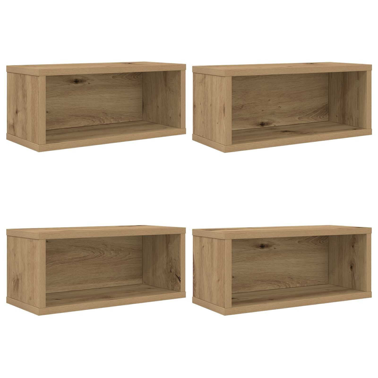 vidaXL Aufbewahrungsbox CD Aufbewahrungsregal 4 Stk. Artisan-Eiche 40 x 17 x 17 cm (4 St)