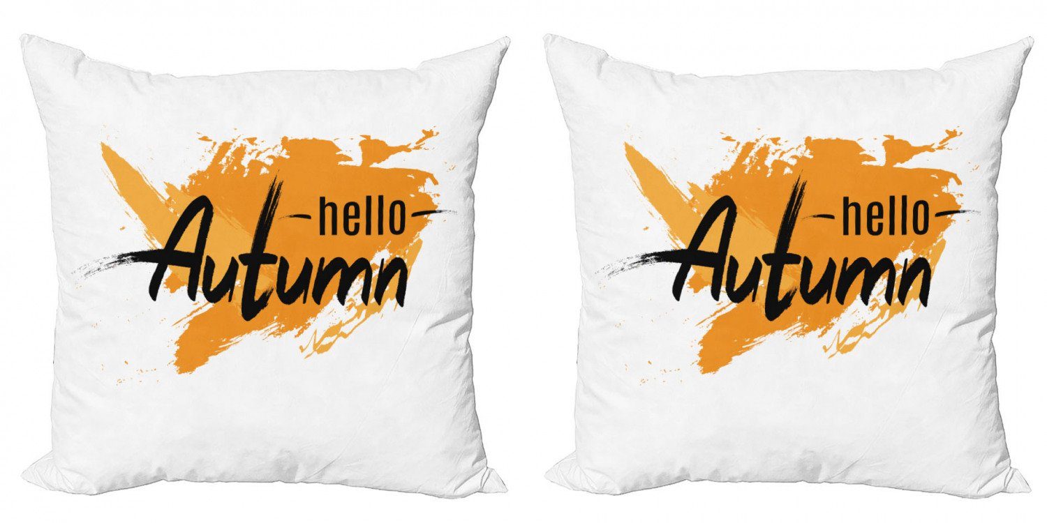Kissenbezüge Modern Accent Hallo (2 Digitaldruck, Stück), Abakuhaus Thema Herbst Doppelseitiger Zeichen Moderne Herbst