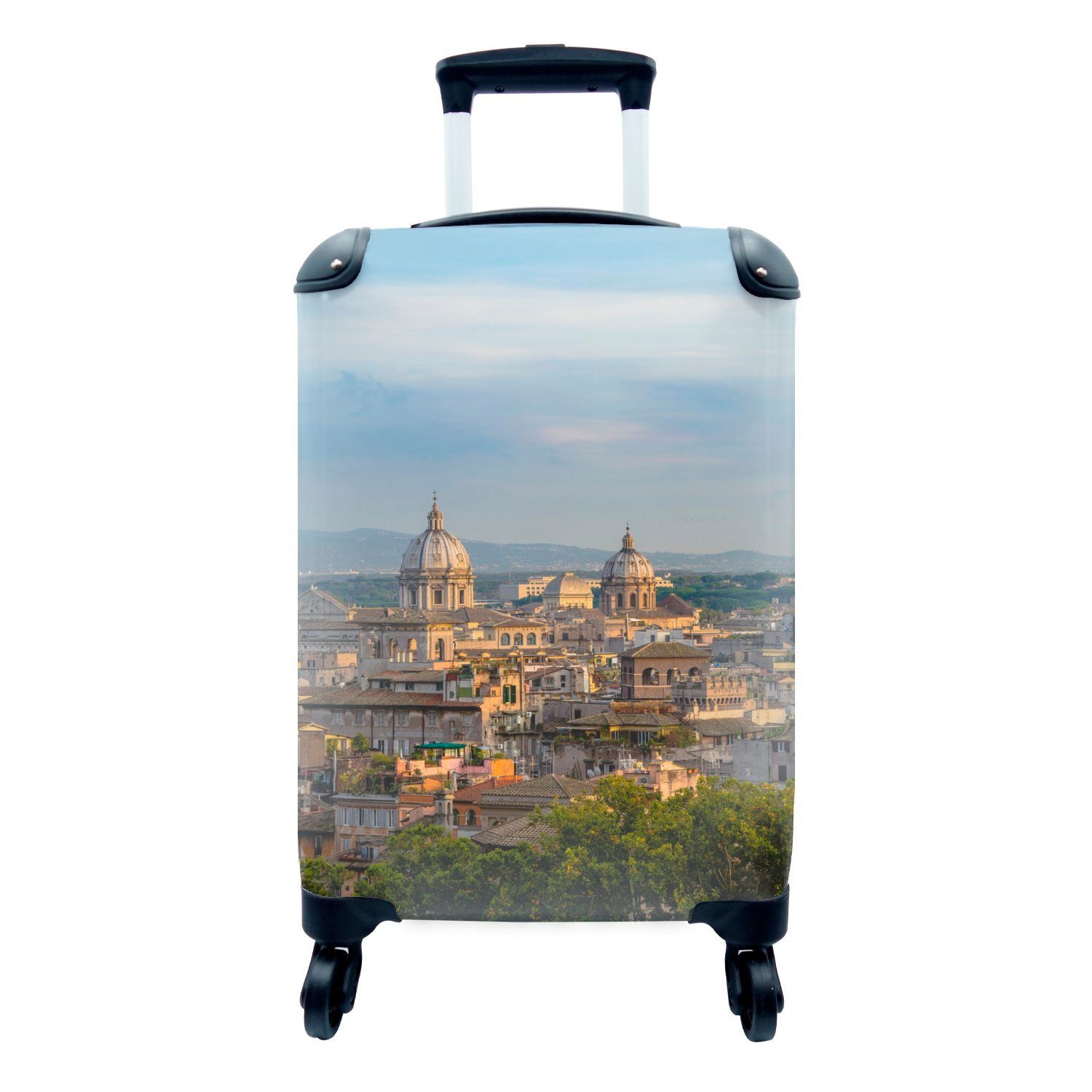 Ferien, rollen, Reisetasche Rom Reisekoffer Trolley, Handgepäck für mit - Handgepäckkoffer MuchoWow Ansichten - Dächer, 4 Rollen,