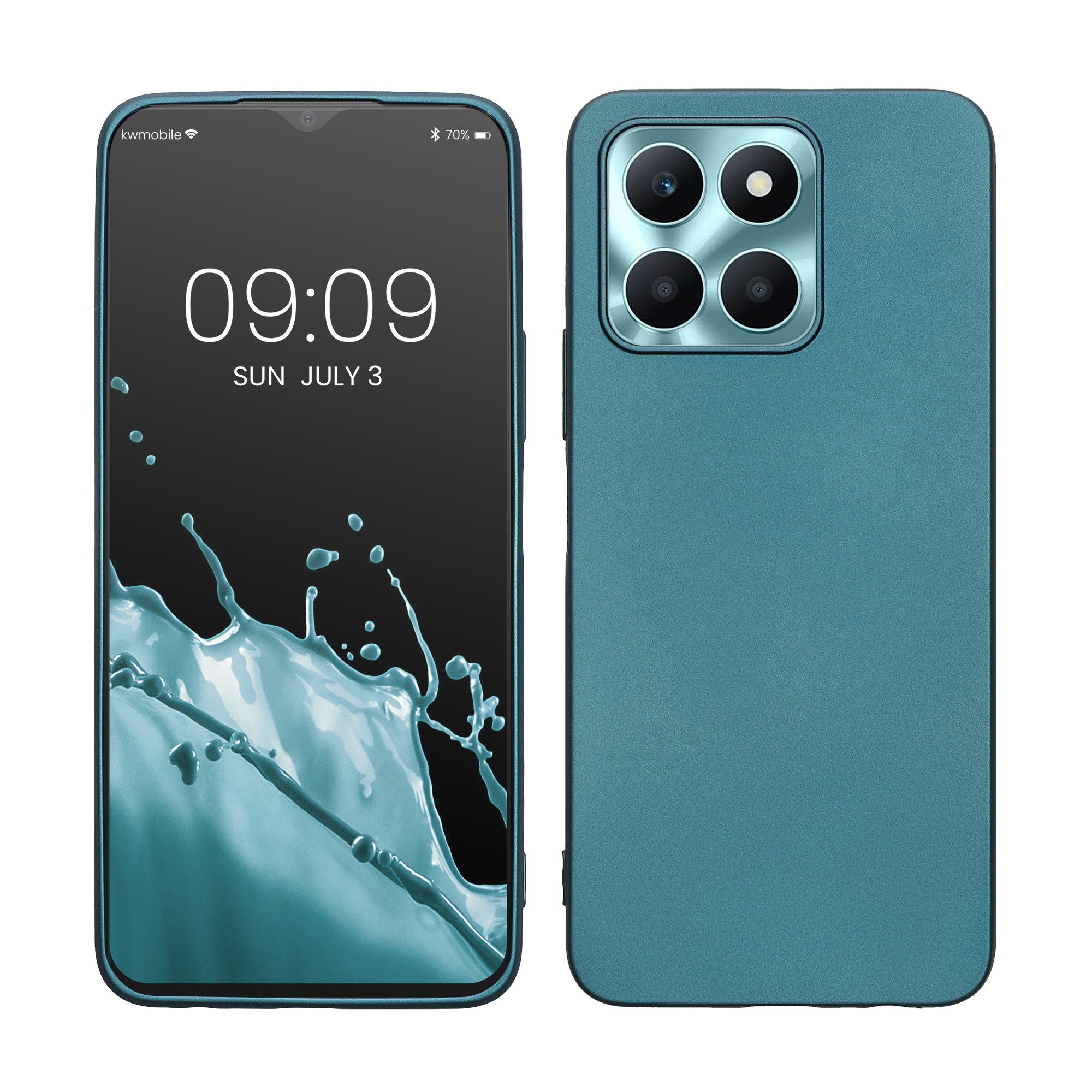 kwmobile Handyhülle Case für HONOR X6a, Hülle Silikon metallisch schimmernd - Handyhülle Cover