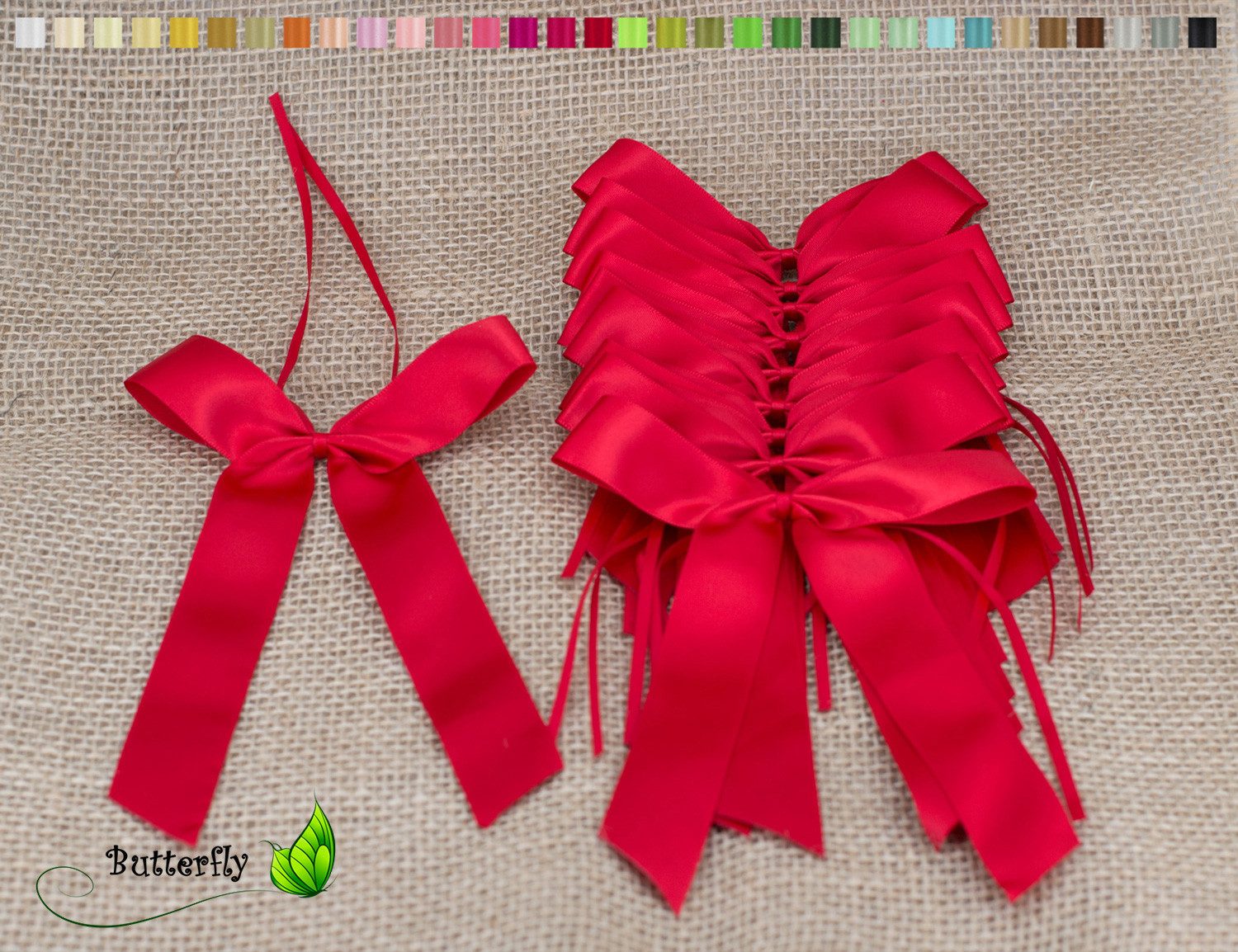 Creativery Geschenkband, Autoschleifen Hochzeit 11x16cm 10 Stück Rot