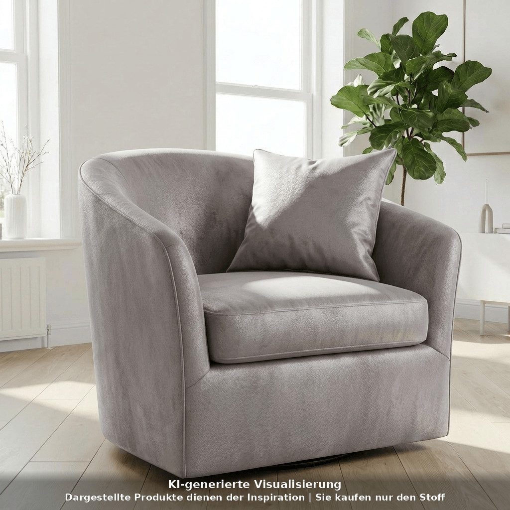 novely® Stoff Abverkauf PLATIN, Glänzender Luxus Möbelstoff Ultra-Clean, Ultra-Clean, Abriebfest, Pflegeleicht, Meterware, 1lfm