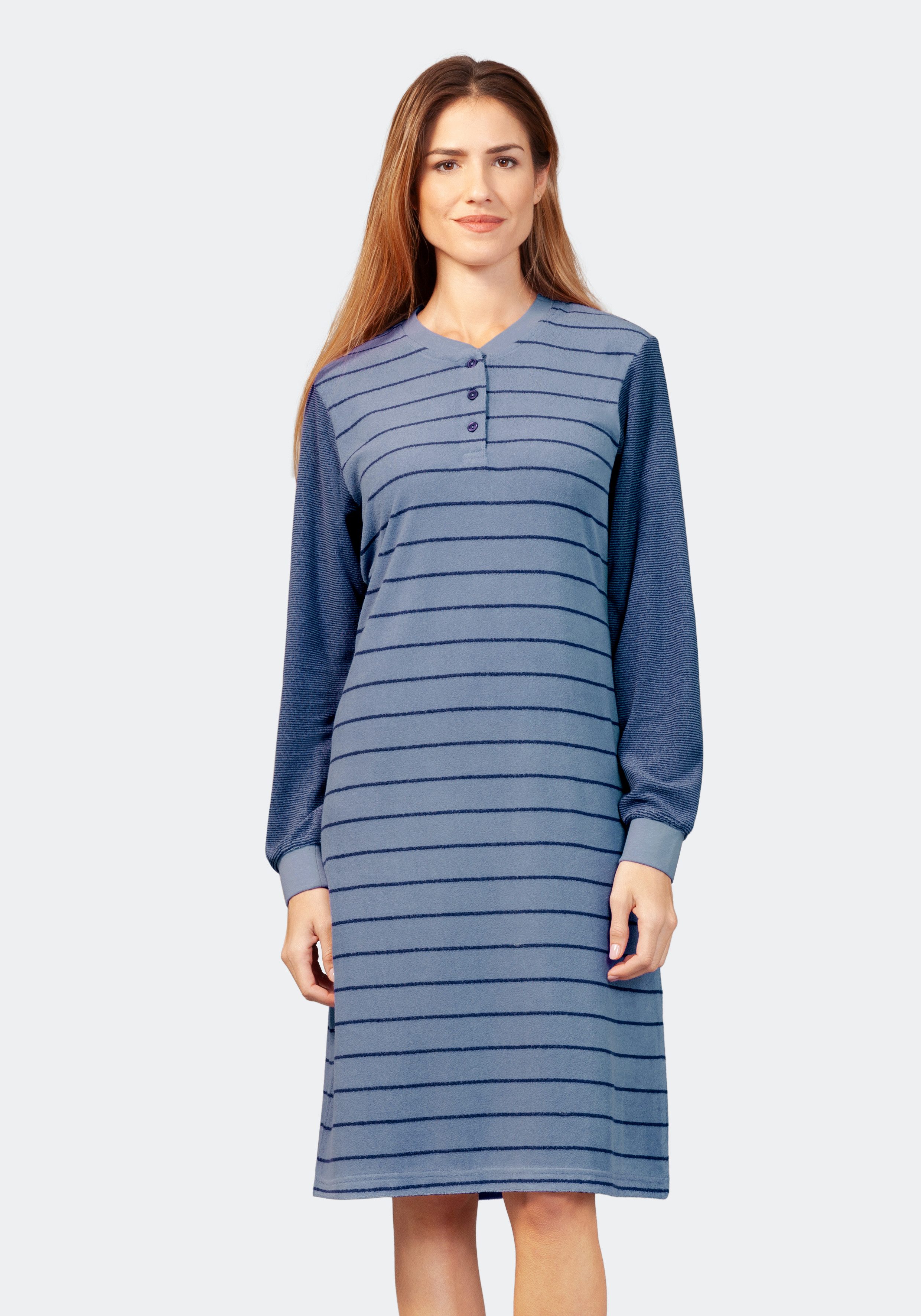 Hajo Nachthemd Nachthemd mit Bündchen, 105 cm, Klima-Frottee