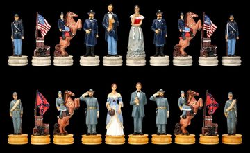 Figuren Shop GmbH Spiel, Schachfiguren Set - Amerikanischer Bürgerkrieg - Denkspiel Schach Figuren historisch