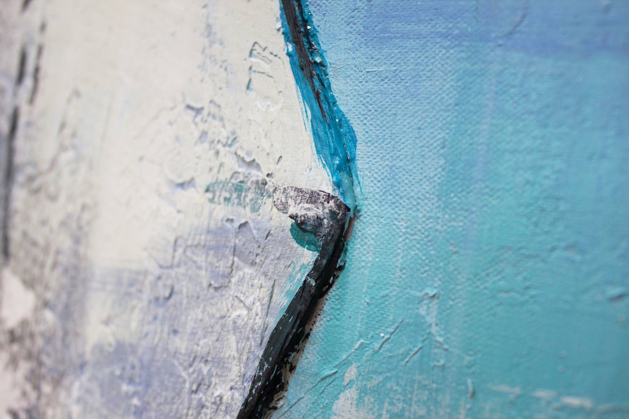 YS-Art Gemälde Reisende Fische, Tiere, Fische auf Leinwand Bild Handgemalt im Meer Familie