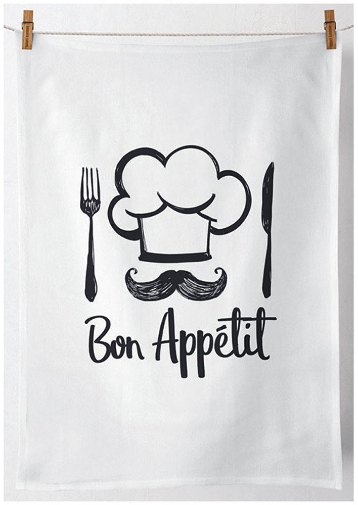 Ambiente® Geschirrtuch Chef, (1-tlg., 1-teilig), Geschirrtücher ca.50x70cm Baumwolle