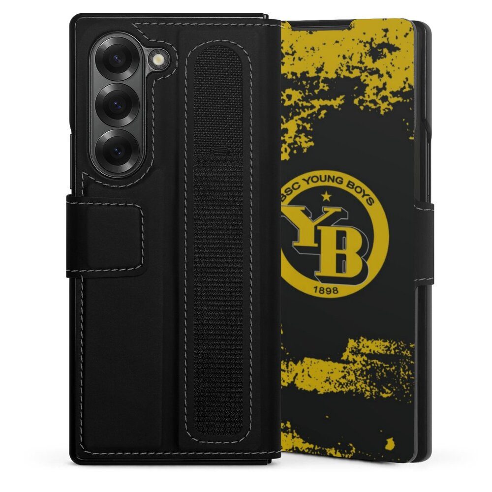 DeinDesign Handyhülle BSC Young Boys Offizielles Lizenzprodukt Fanartikel BSC YB Grunge, Samsung Galaxy Z Fold 6 Hülle Handy Flip Case Wallet Cover