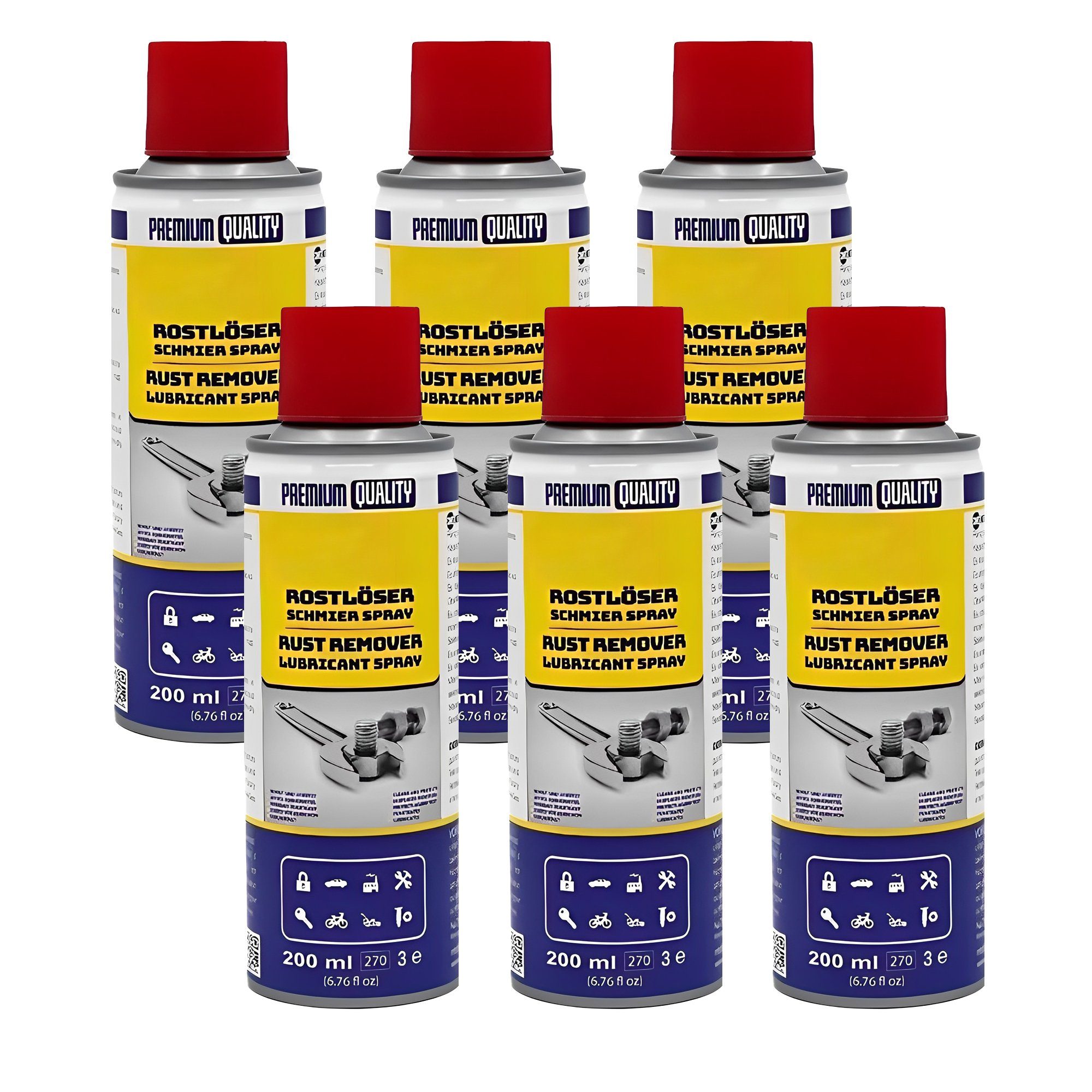 Kontaktspray 6x - Quality) (200 Rostentferner ARLI Rostentferner [6-St. Schmier Spray Premium Rostlöser Schmiermittel ml,