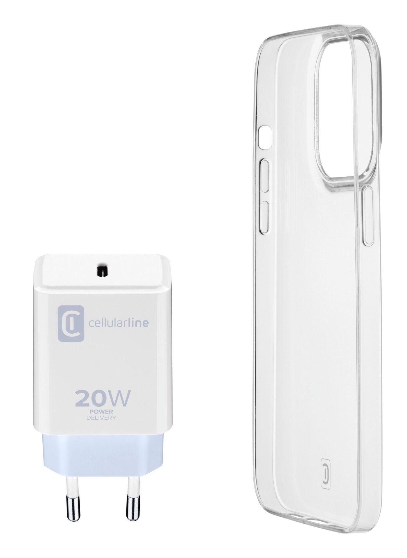 Cellularline Starter Kit Charger + Case USB-Ladegerät (für iPhone 14)