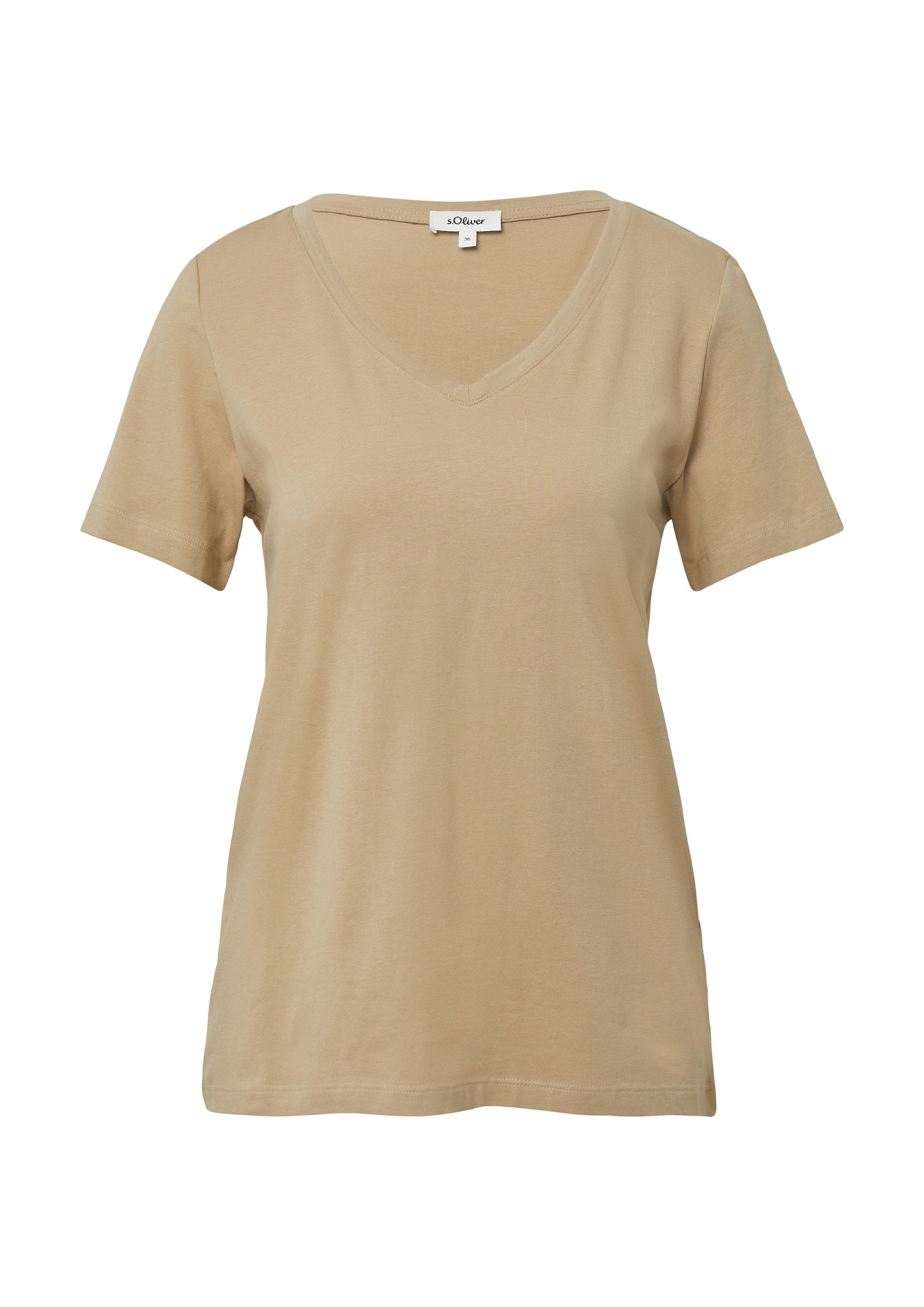 s.Oliver Kurzarmshirt T-Shirt T-Shirt mit V-Ausschnitt günstig online kaufen