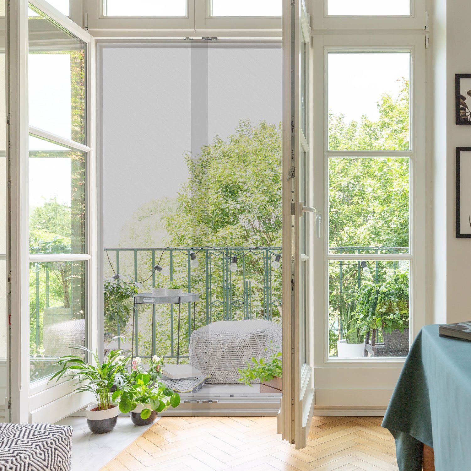 Nematek Insektenschutz-Fensterrahmen Nematek Polyester Kleben - Fliegennetz -Vorhang zum Balkontür zu Weiß 120 220cm x bis