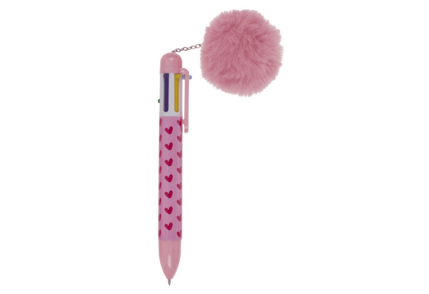 Thumbnail - Out of the Blue Kugelschreiber Herzen Kugelschreiber Stift Pom Pom Kuli mit 6-farbigen Minen