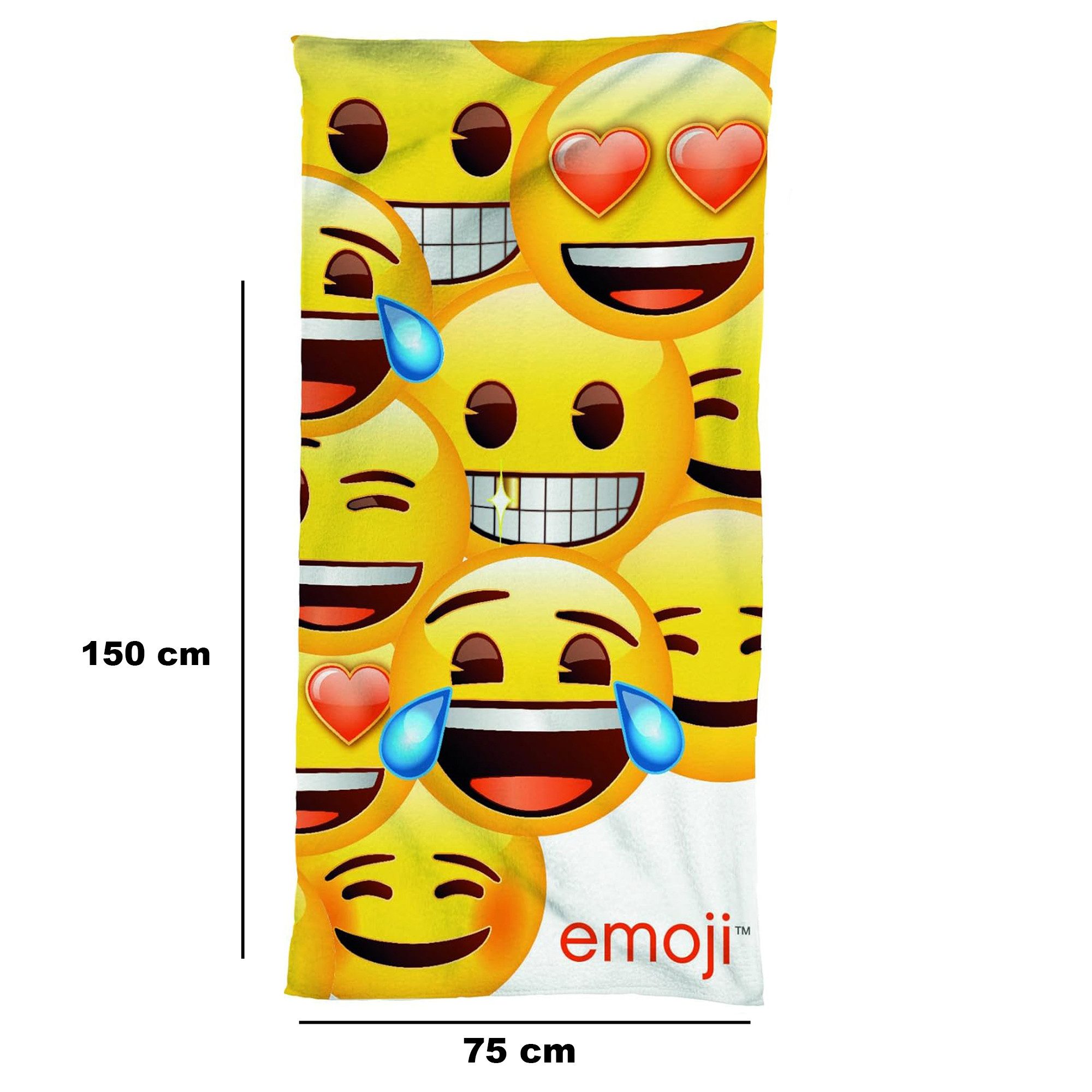 BERONAGE Strandtücher Emoji Badetuch Smiley 75x150 günstig online kaufen