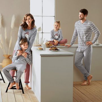 Erwin Müller Pyjama Herren-Schlafanzug Single-Jersey Streifen