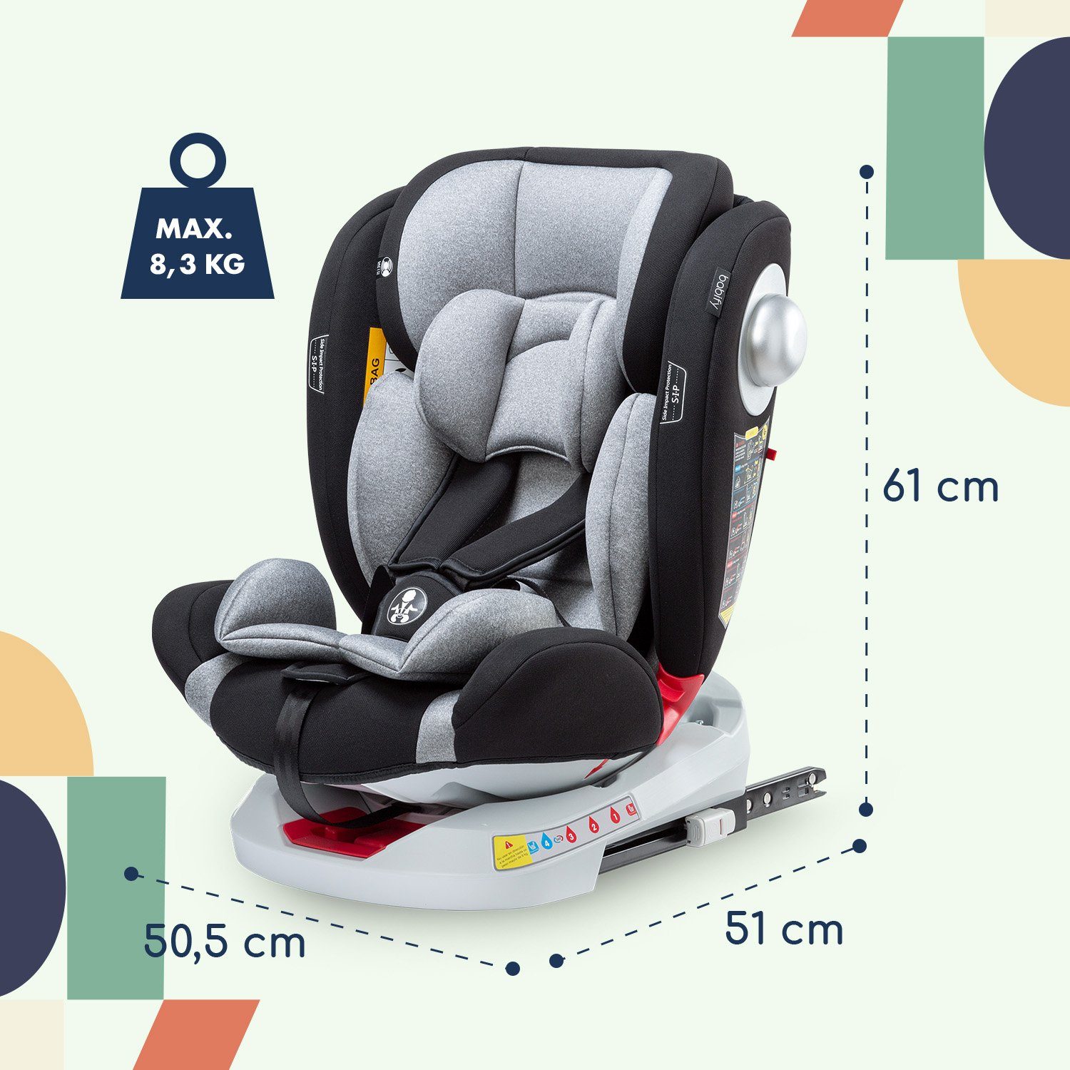 Jahre, bis: bis: Auto-Kindersitz, 36 2 kg Autokindersitz ab: ab: Onboard 12 360° kg, Babify Geburt, ab