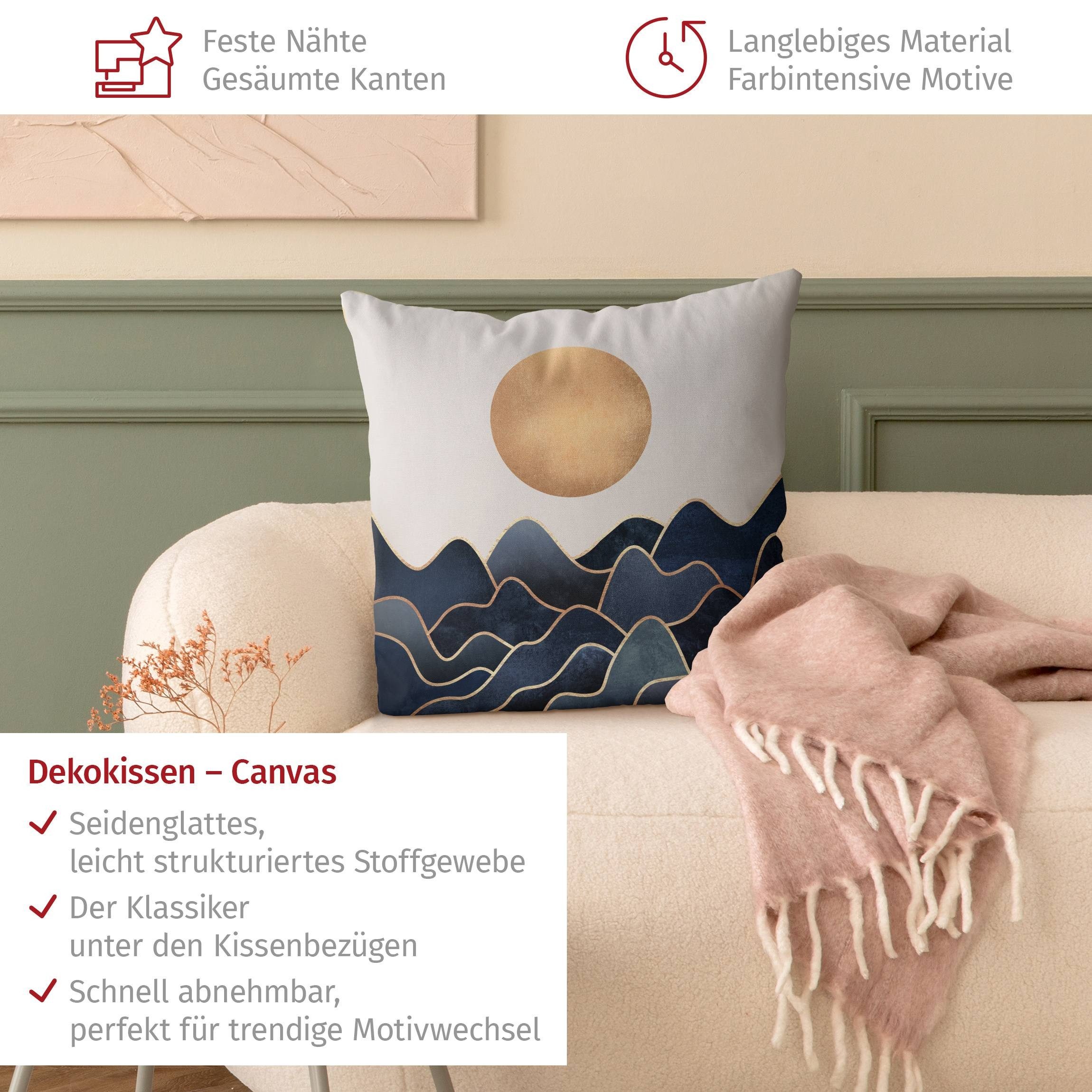 Bilderdepot24 Dekokissen drinnen Kissenhülle/ Sofakissen/ Zierkissen Kissenhülle gold originell, Bezug Aquarell mit / ohne Füllung Zierkissen Outdoor Sofa Bett