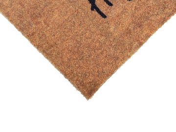 Fußmatte Schmutzfangmatte COUNTRY, Hey, Primaflor-Ideen in Textil, rechteckig, Höhe: 7 mm, Schmutzfangmatte, Kokos-Optik, mit Spruch, rutschhemmend, waschbar
