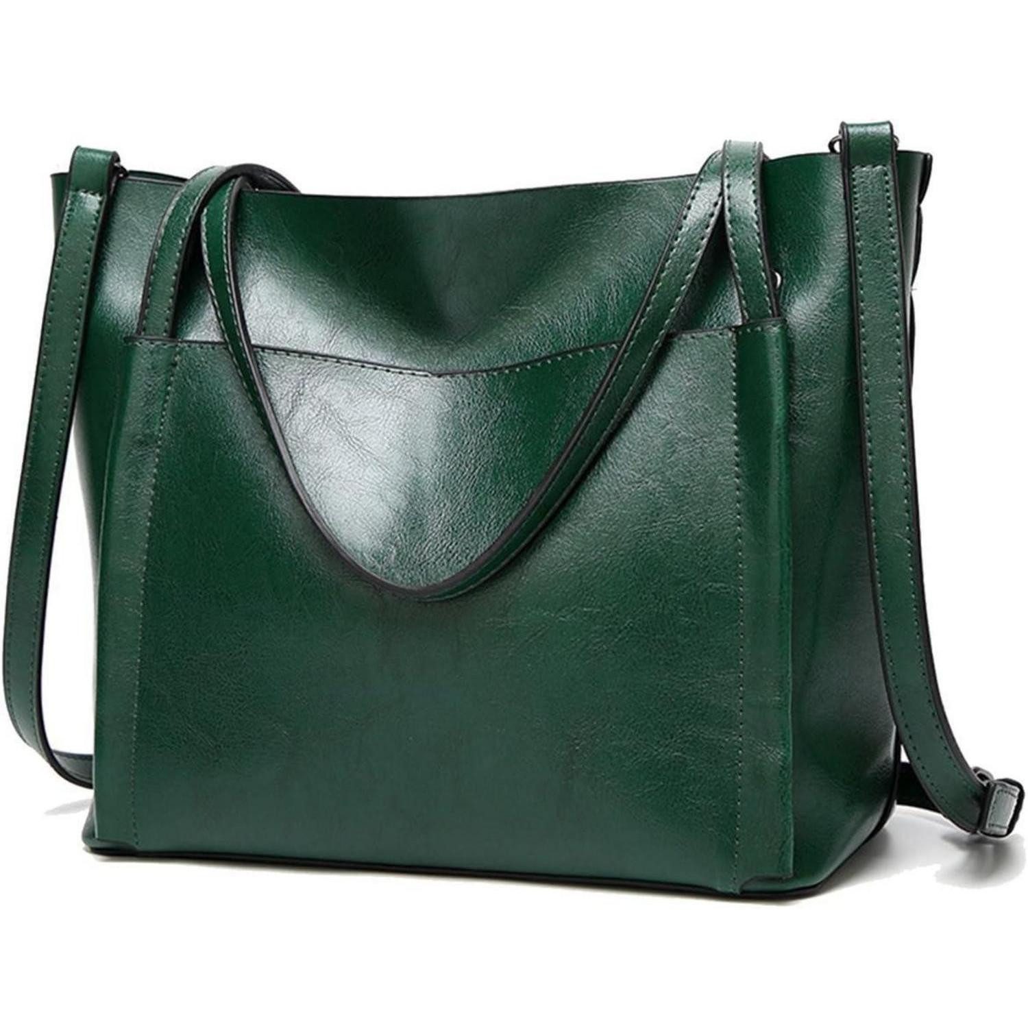 Shopper Damen Groß Shopper PU-Leder Schultertasche Umhängetasche Blau
